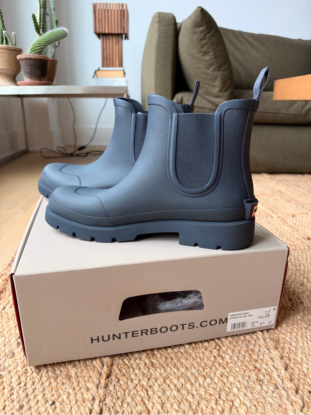 Hunter Short Chelsea Rain Boots in Slate Blue